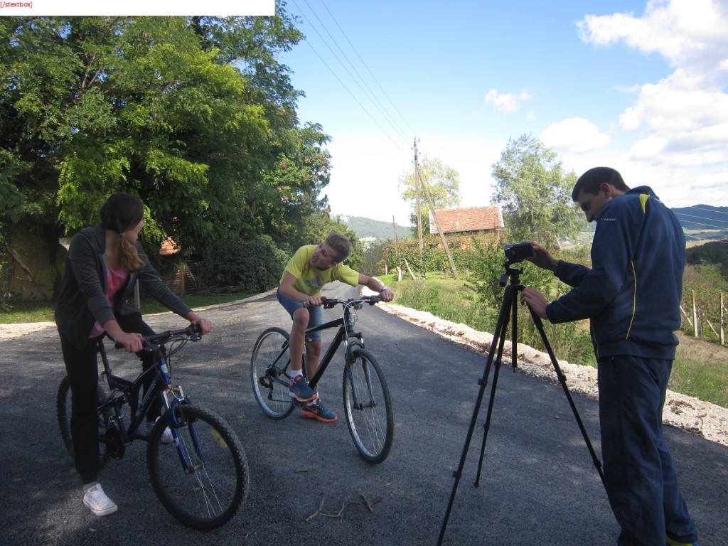 Ivan Funtak, Karla Senko i Ivan Višak na snimanju u Stražincu